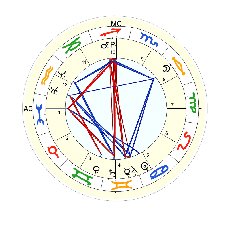 Mapa Astrológico com aspectos geométricos